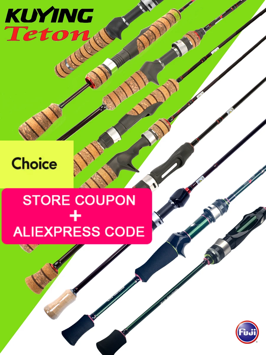 CHOICE KUYING TETON Stream Trout 1-3lb 2-4lb 3-8lb Fishing Rod Lure Cane Spinning Baitcasting FUJI Carbon UL L SUL Ultralight