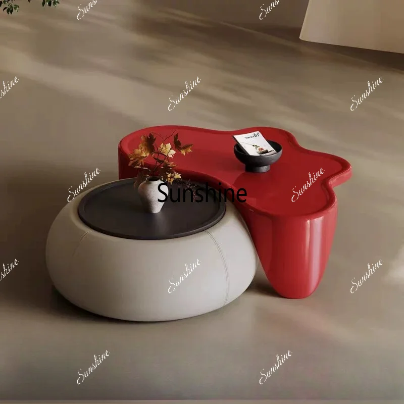 Minimalist modern butterfly creative wabi-sabi wind China red irregular shaped coffee table