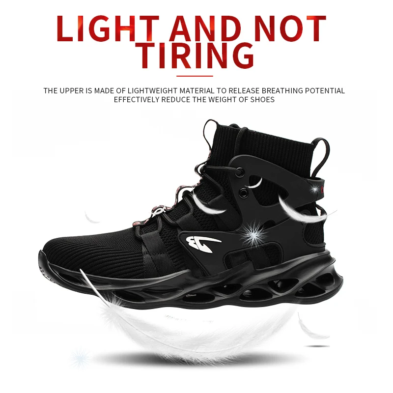 Steel Toe Safety Shoes Men, Anti-Puncture Anti-Smash Non Slip Industrial Work Boots Kevlar-Midsole Protection Tactical Boots