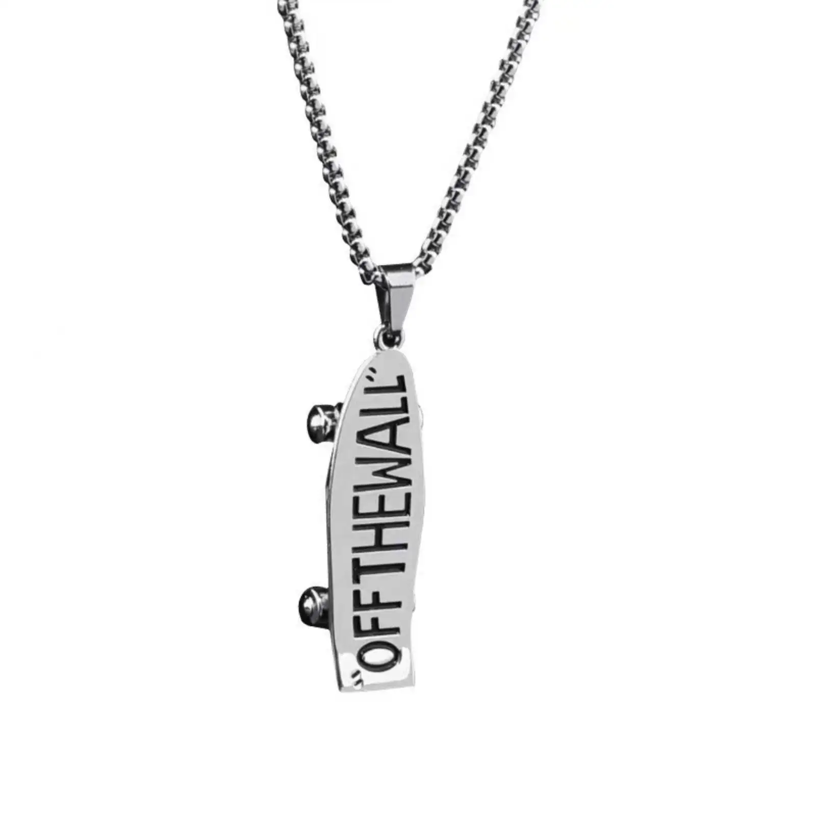 Skateboard-Anhänger-Halskette für Frauen und Mädchen, Geschenk, Hip-Hop-Edelstahl, Schmuckzubehör – Detail 3