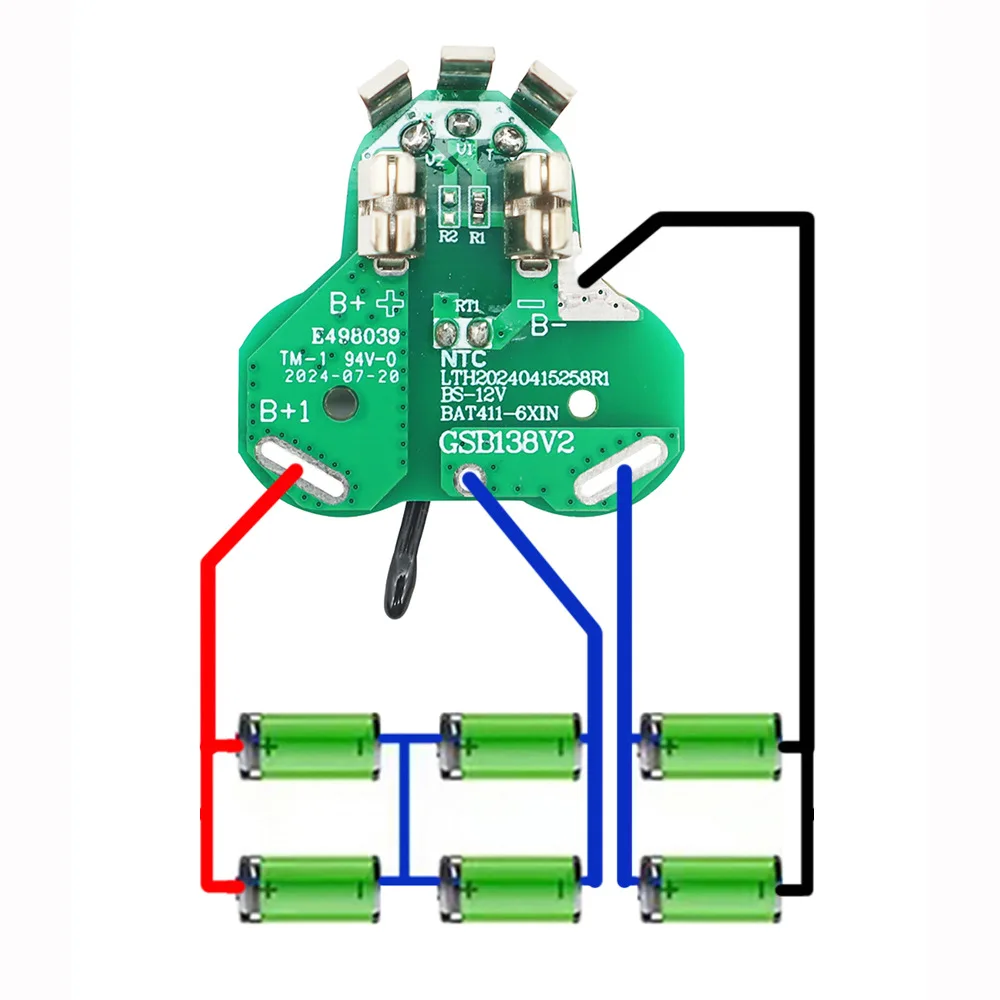 Li-ion Bateria De Plástico Caso Shell Box, Carregamento Proteção Board Label, 6 Núcleo para Bosch Battery Cover, 10.8V, 12V, BAT411, BAT420