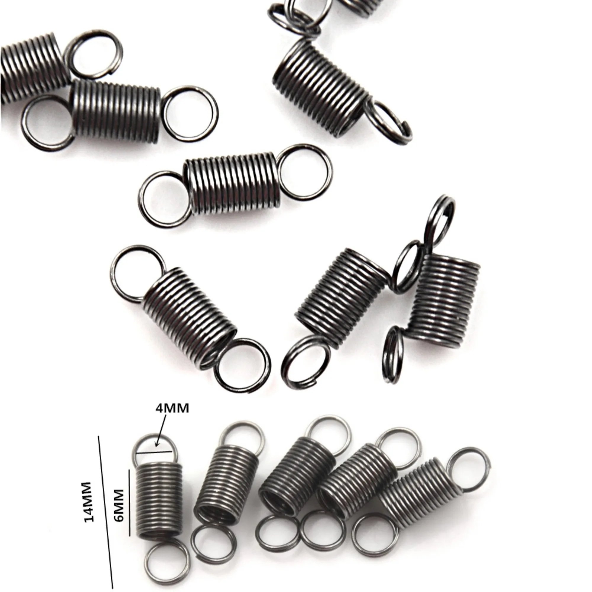 10Pcs Diameter 4mm Stainless Steel Small Tension Spring With Hook For Tensile DIY Toy Accessories Technology Manufacturing Parts
