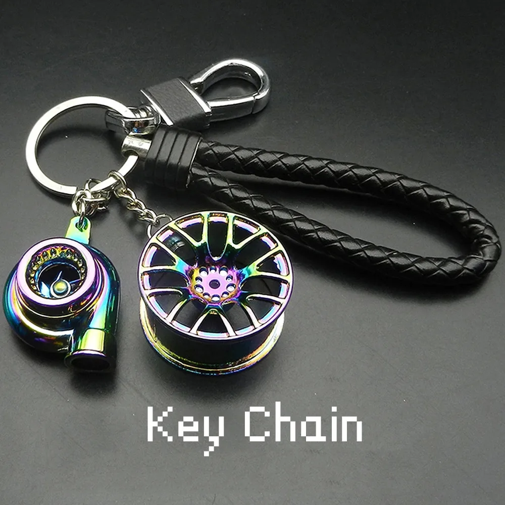 Creative Turbo Hub Keychain Classic Mini Meatl Auto Parts Pendant Key Ring Men Car Key Holder Gifts