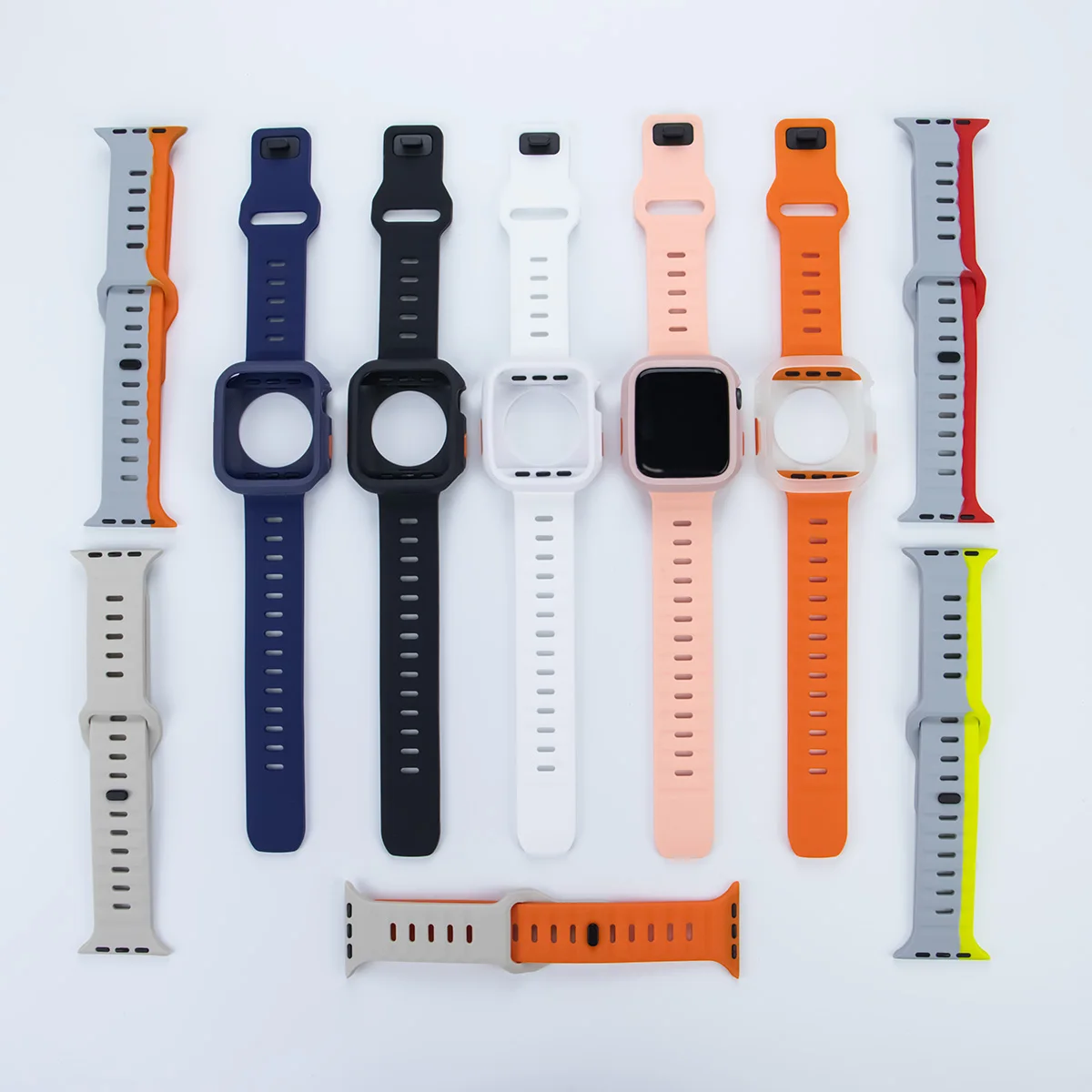 Ремешок для Apple Watch Band Ultra 2 49 мм 42 мм 44 мм 40 мм, Силиконовый ТПУ Браслет для часов версии 9, 8, 7, 6, SE, 5, 4, 45 мм, 41 мм