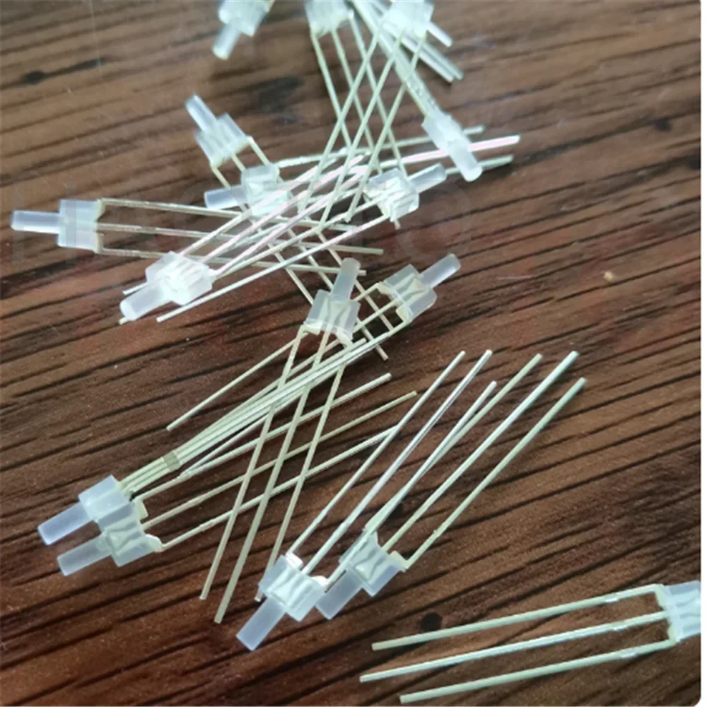 

100pcs bicolor through hole 2mm led diode red@white color common anode