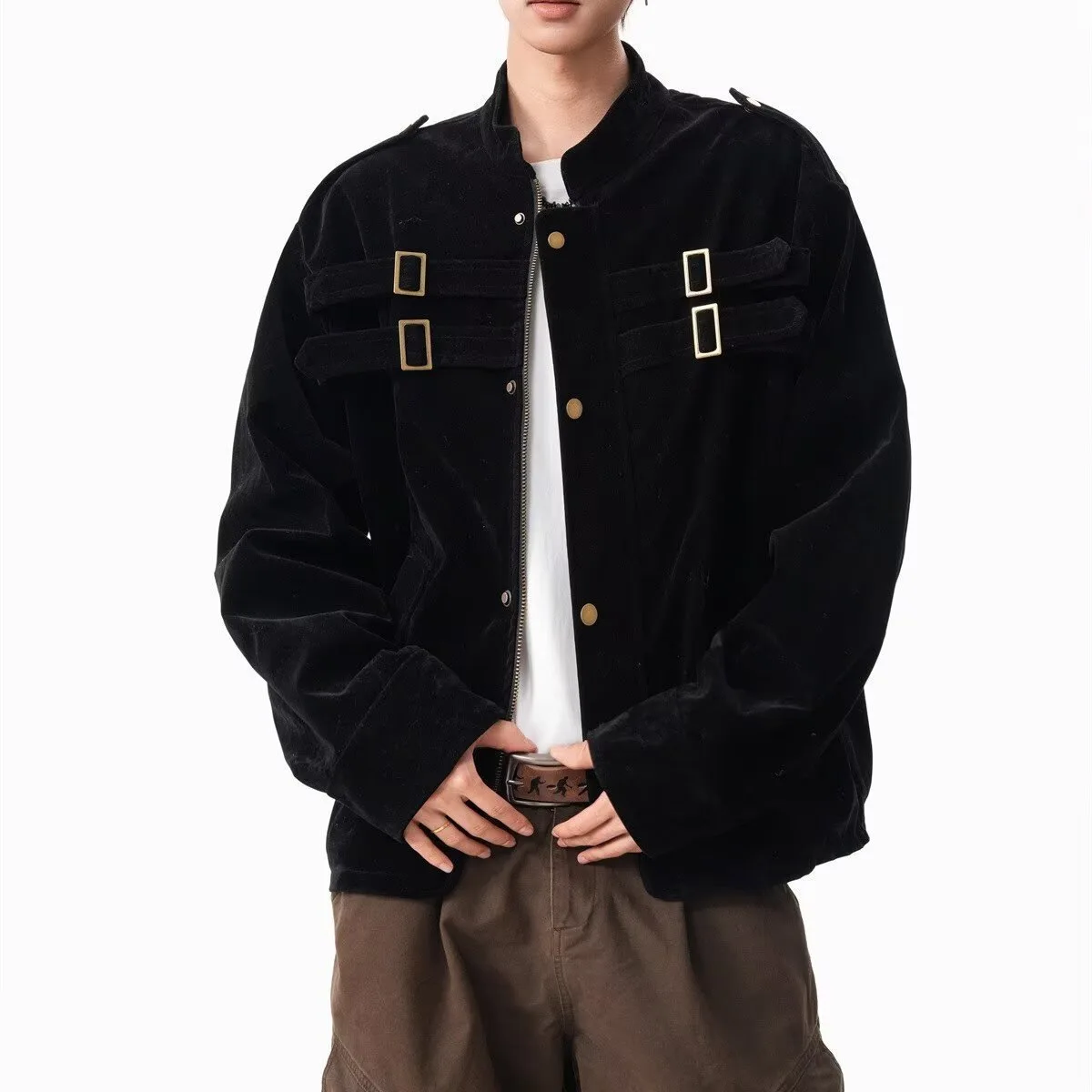 

2026 New Splicing Design Suede High-end Jacket Men's Retro Trendy Brand Loose Coat Men's Trendy