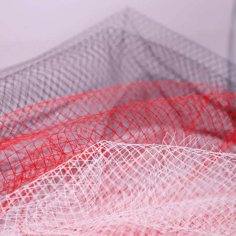 

100x200cm Hard Mesh Yarn Fabric Transparent Hollow Out Mesh Veil Styling Designer Fabric DIY Headdress Hat Sewing Material