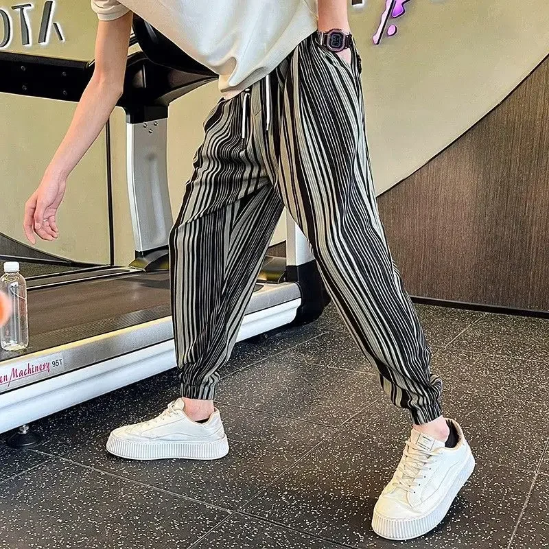 

Pocket Men's Casual Pants Classic Y2k New in Plus Size Spandex Original Clothing Clothes Polyester Korean Style Male Trousers