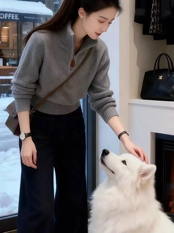 

Slim Fit Women's Knitted Sweater Long Sve Thi Sle Faionable Autumn Winter New Arrival Warm Casual Wear Daily Look