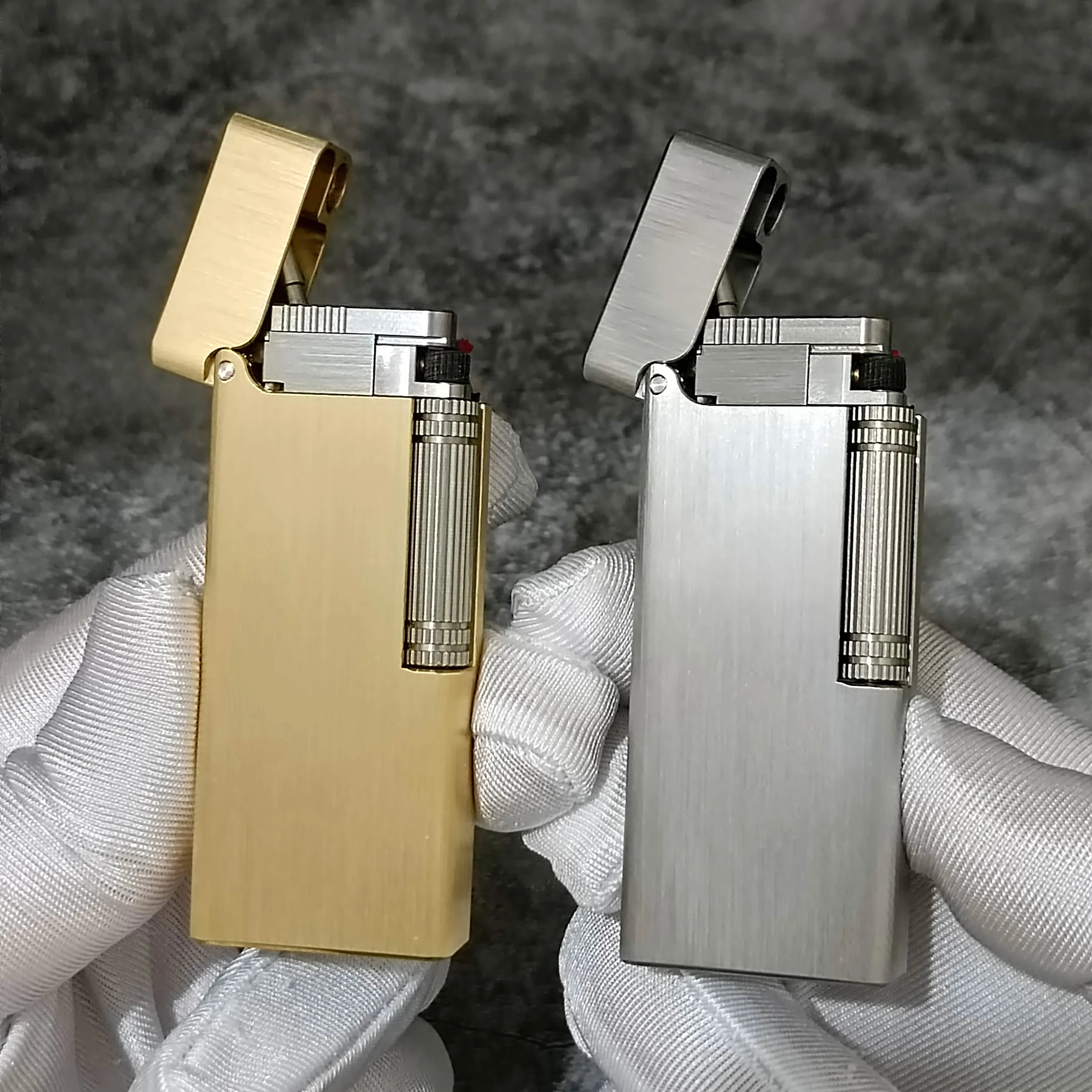 

CNC High-End Fuel Oil Pocket Cigarette Lighter Amazing Brass & Stainless Steel & Titanium Alloy Side-Slide Kerosen Lighter Gift