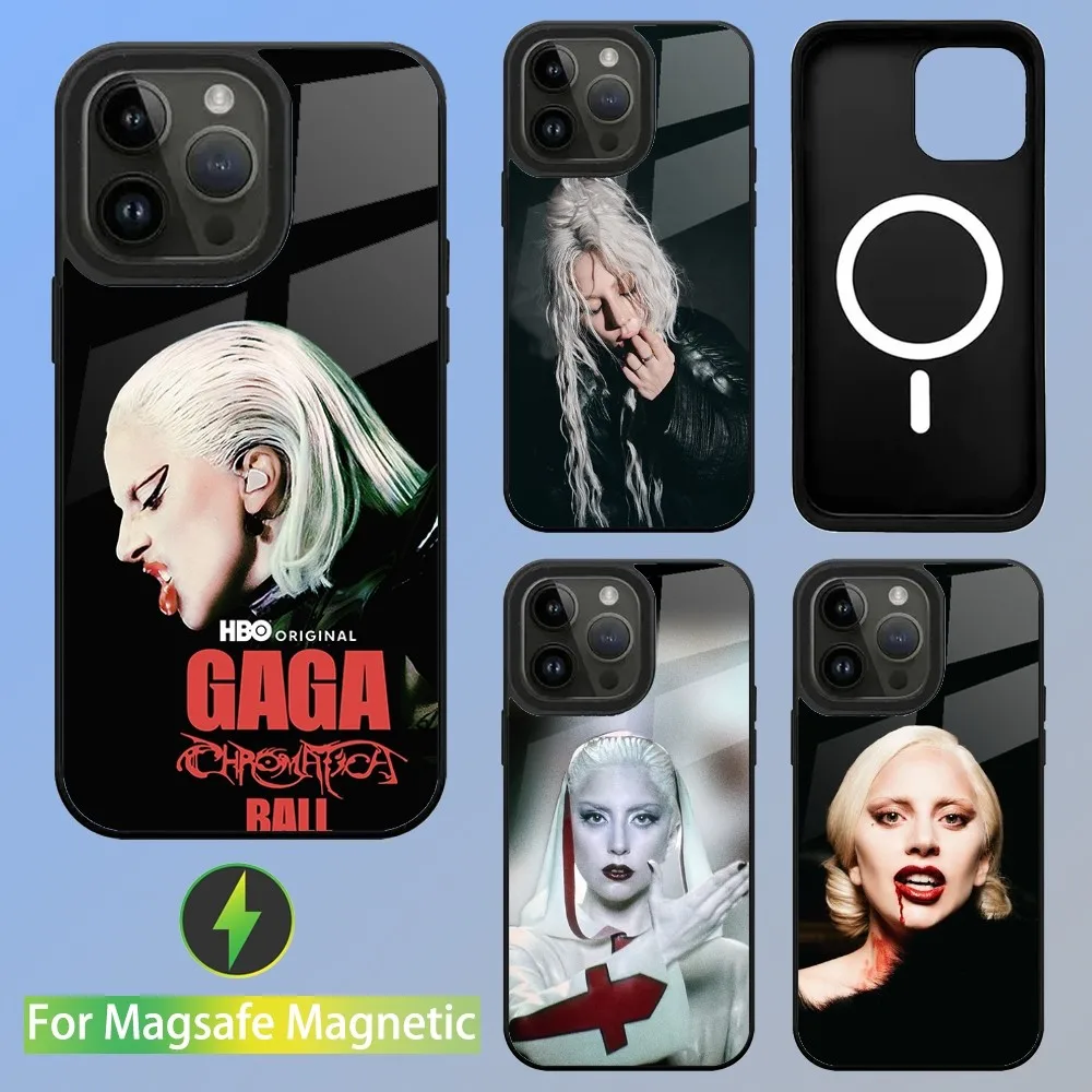 

L-Lady G-Gaga Singer Phone Case For iPhone 15,14,13,12,11,Plus,Pro,Max Mini Magsafe Magnetic Wireless Charging