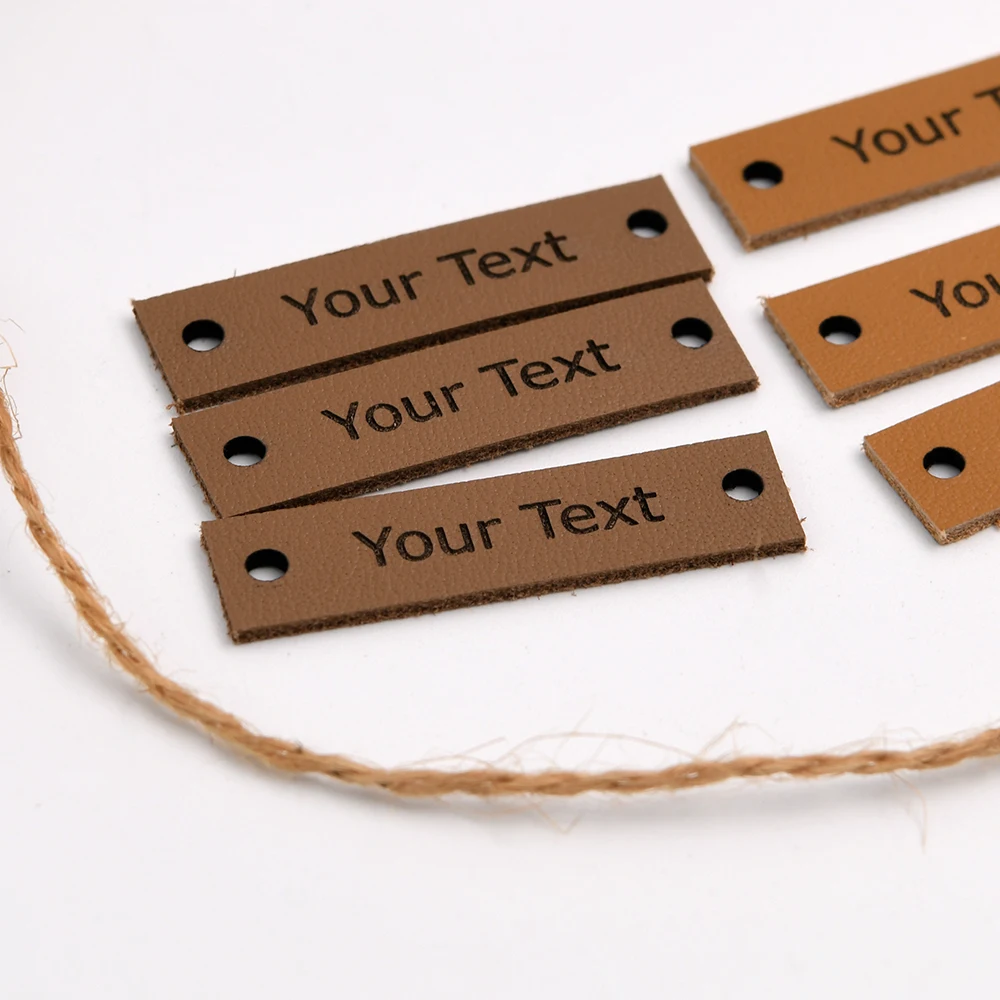 

Custom Leather Tags Laser Engraved 10x40mm 1mm Eco-Friendly for DIY Crafts, Clothing & Personalized Gift Labels