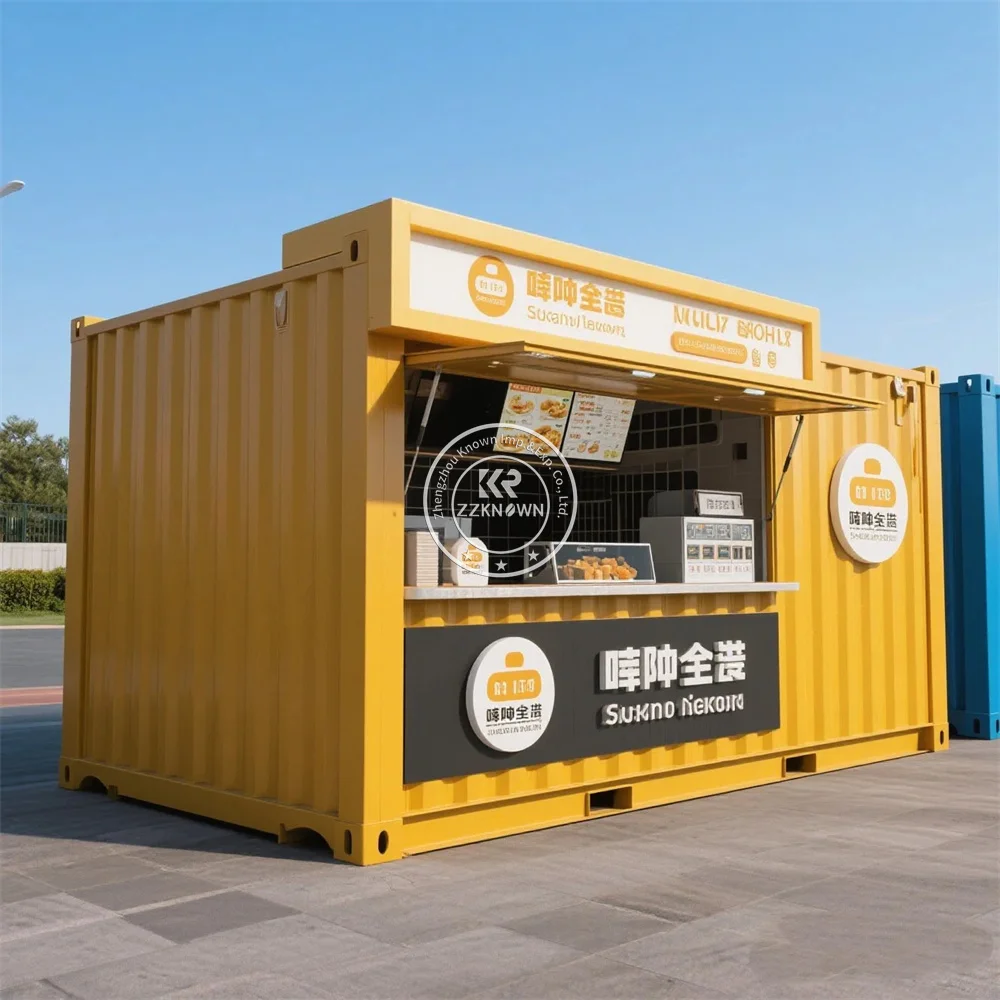 

Prefabricated Modular Mobile Shipping Container Shop Booth Movable Shop Customized Coffee Shop Kiosk Restaurant