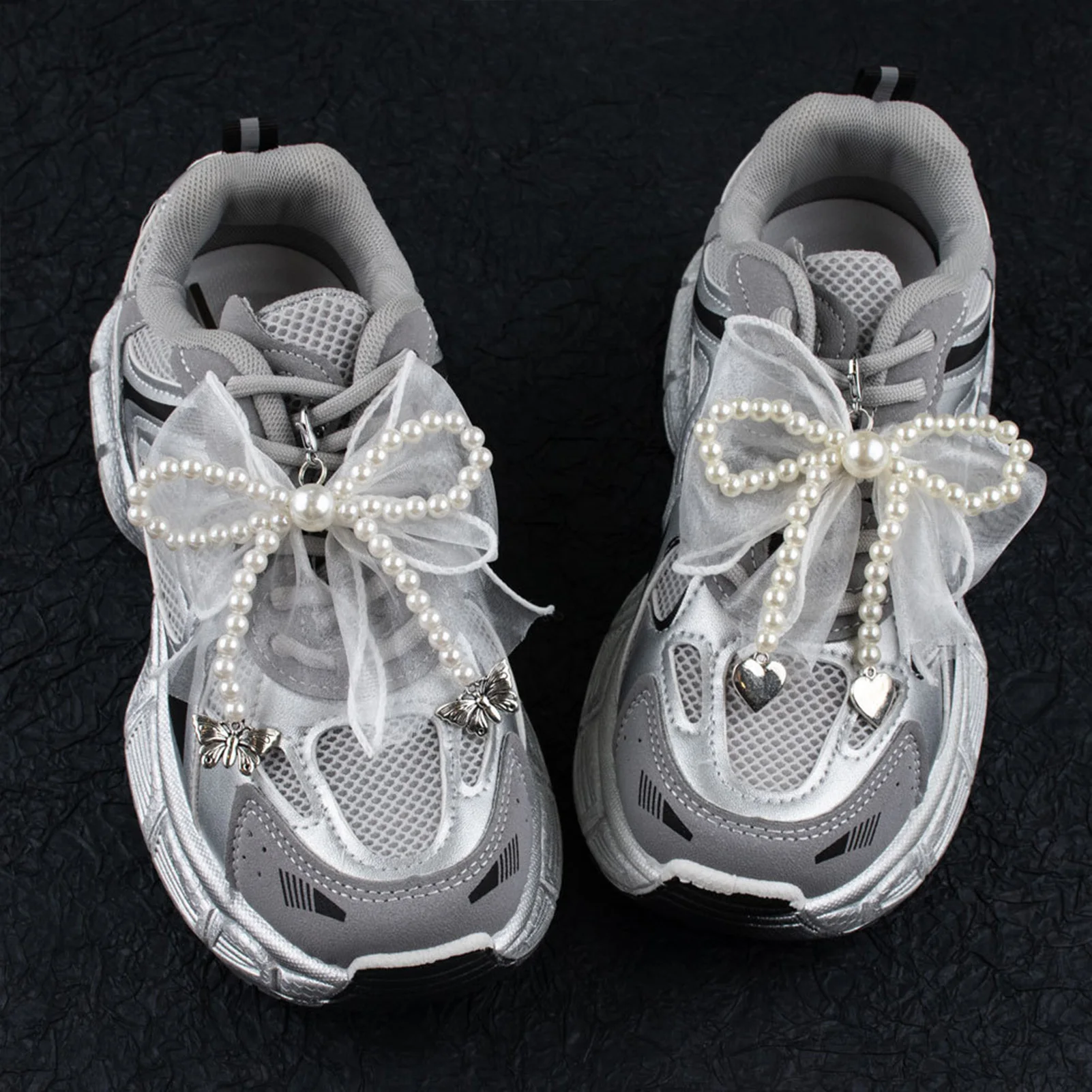 Pearl & Lace Shoes Buckle Elegant Removable Versatile Shoe Buckles for Decorating Boots Shoes