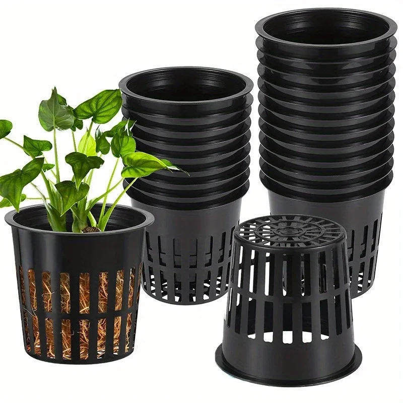 

12pcs Hydroponic Mesh Pot Vegetable Planting Basket Soilless Cultivation Plastic Plant Rooter Aquarium Plant Cultivate Pot