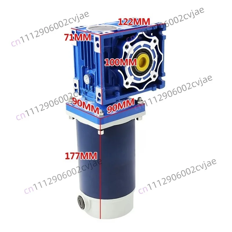 RV40 DC Worm Gear Reduction Motor 12V 24V 300W Adjustable Speed Turbine Worm Gear Motor