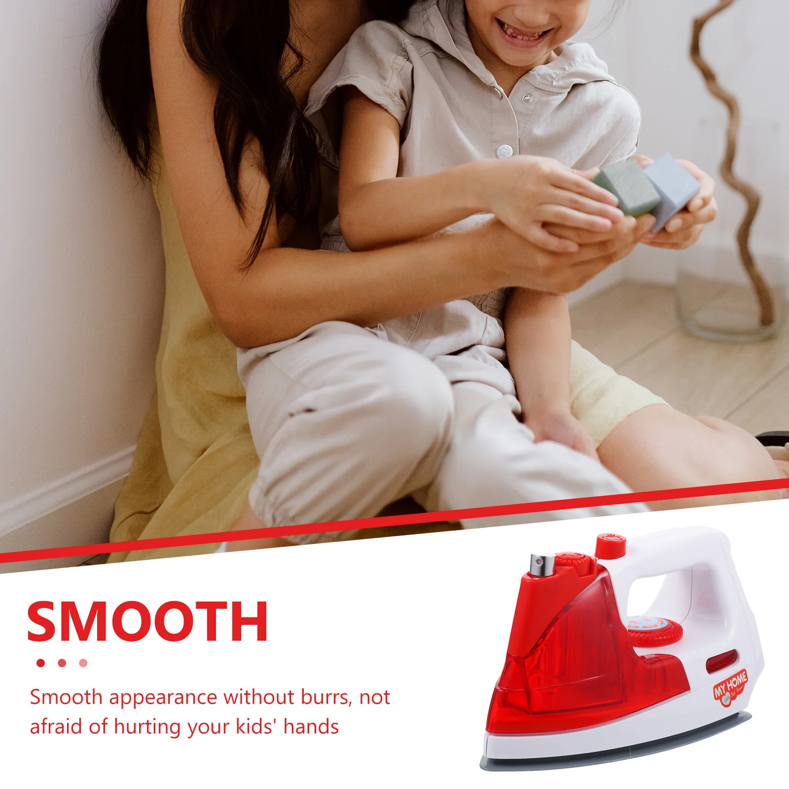 مكواة كهربائية صغيرة مقلدة للأطفال، لعب الأدوار، مادة ABS آمنة ومتينة، تصميم واقعي، ألعاب تعليمية للأطفال