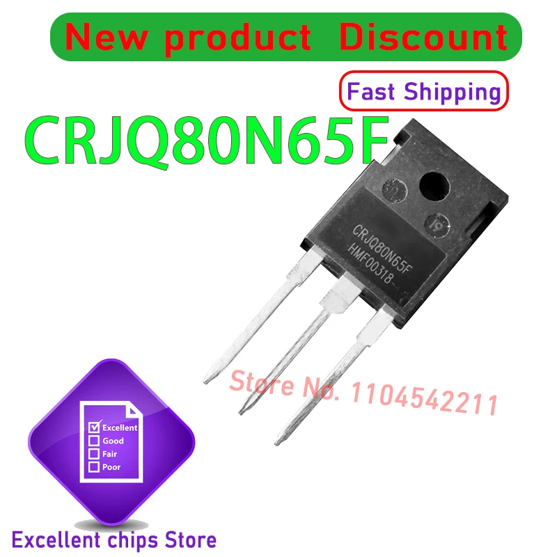 

10pcs/lot Original CRJQ80N65F CRJQ80N65 80N65F 43A/650V TO-247 MOSFET 100% New and Genuine