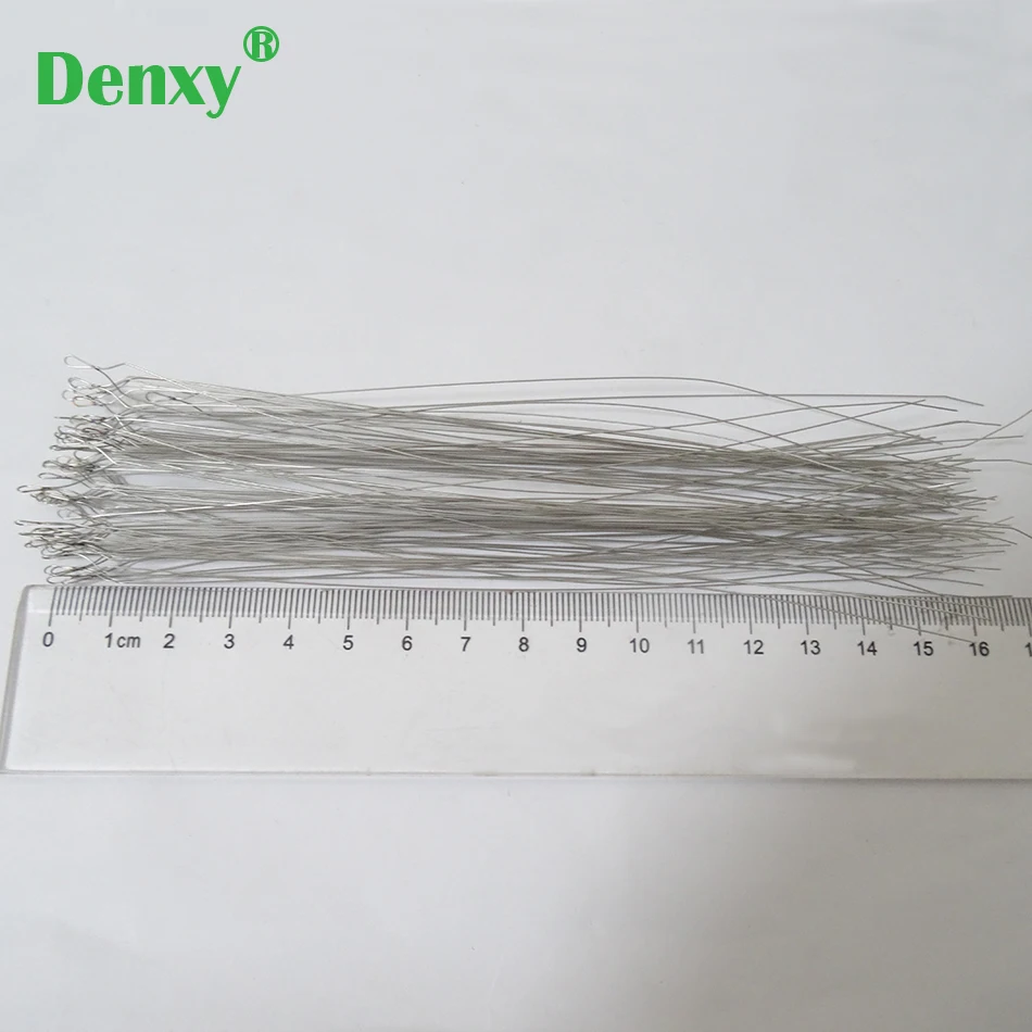 DENXY 500 Stück/Lot Kieferorthopädische Ligaturdrähte Kobayashi Lasergeschweißter verbundener Haken Edelstahl Dental Metall Langer Drahttyp – Detail 9