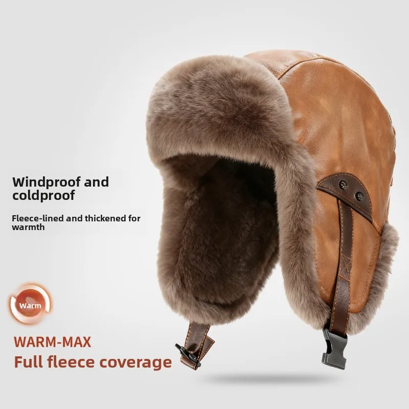 

Мужская зимняя шапка-ушанка-авиатор-солдат, теплая русская водонепроницаемая лыжная шапка-бомбер, русские теплые шапки с защитой ушей ﻿