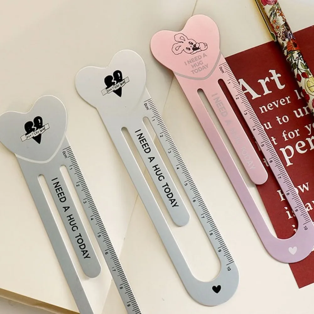 Portable 10cm Bookmark Rule Ins Cute Straightedge Metal Wear-resistant Straight Ruler Student