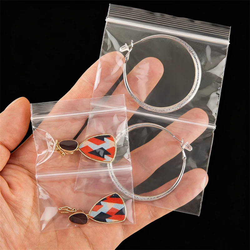 500/1000pcs Wholesale Transparent Double-layered Double-bone Sealed Bags Jewelry Necklaces Anti-oxidation Storage Sealable Bag