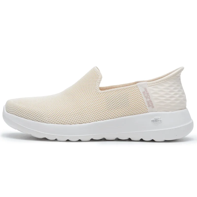 

Женские кроссовки Skechers, прогулочная обувь без шнуровки, обувь для мам, легкая дышащая повседневная обувь с низким берцем 124641-Owht