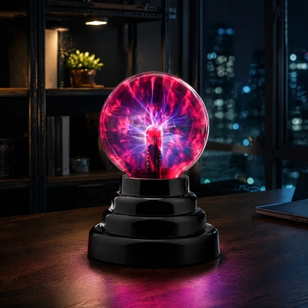 3 Inch Plasma Ball Lamp USB Powered Battery Powered Plasma Globe Light Touch Sensitive Mini Size Touch Sensitive Sphere