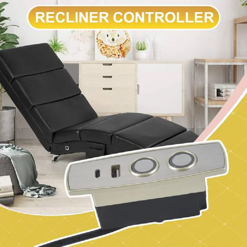 A30R-Electric Recliner Controller ABS 2 Button 5 Pin Straight Connectors Electric Sofa Lift Chair Hand Control Switch