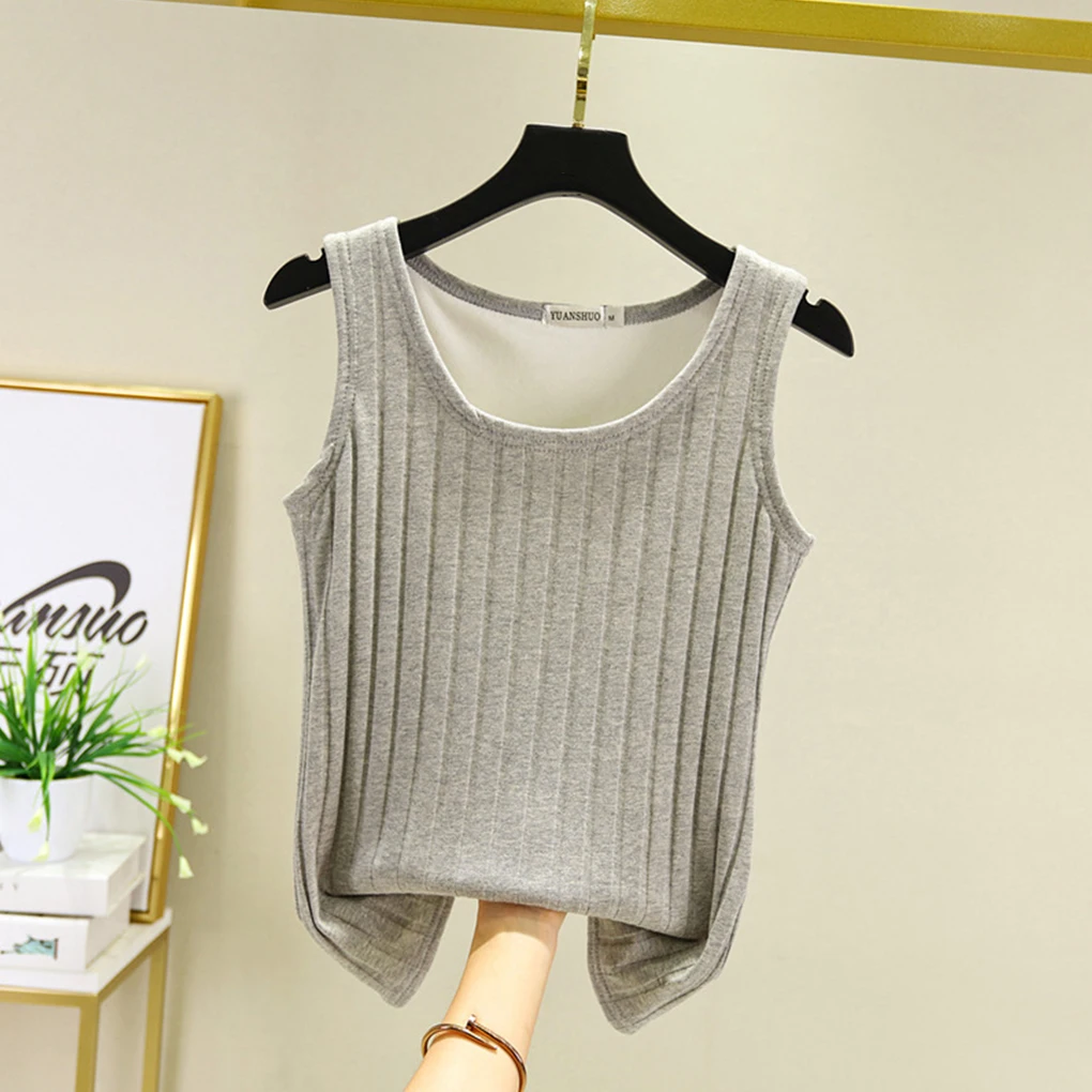 

Female Thermal Underwear Round Neck Thickened Windproof Top Slimming Vest