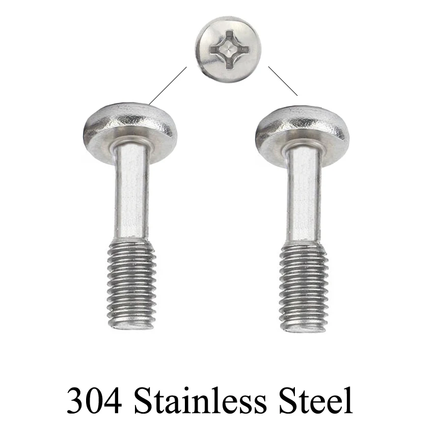 

M5/M6*10/12/16/20/25/30/35/40 304 Stainless Steel Bolt Half Phillips Cross Recessed Pan Head Panel Waisted Shank Captive Screw