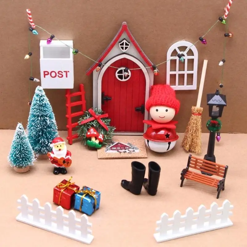 

Handcrafts Miniature Fairies Elf Gnomes Door Doll House Ornament Ball Jointed Doll Accessory Christmas Display Furniture L8RB