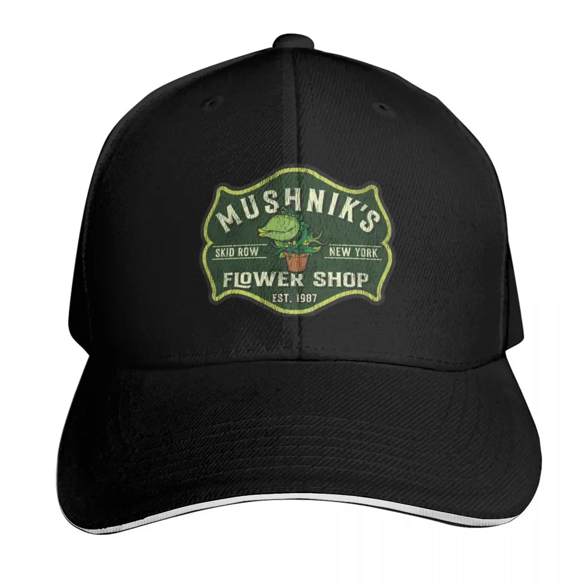 

Mushnik's Florist Crest Seymour Worn Baseball Cap Military Cap Man Golf Cap Streetwear Elegant Women's Hats Men's