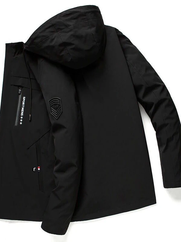 

Мужская куртка 2025: Новинка! Весенне-осенне-зимнее повседневное свободное пальто для молодежи, городской стиль, полиэстер, на флисовой подкладке, на молнии