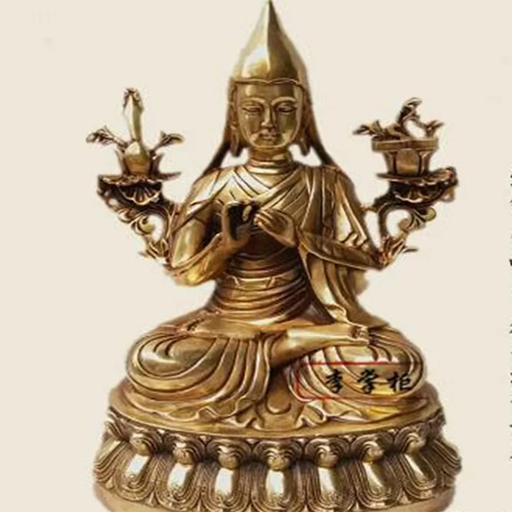 

12inch/30cm bronze Buddhism Divinity Rinpoche Gelugpa Tsongkhapa buddha statue