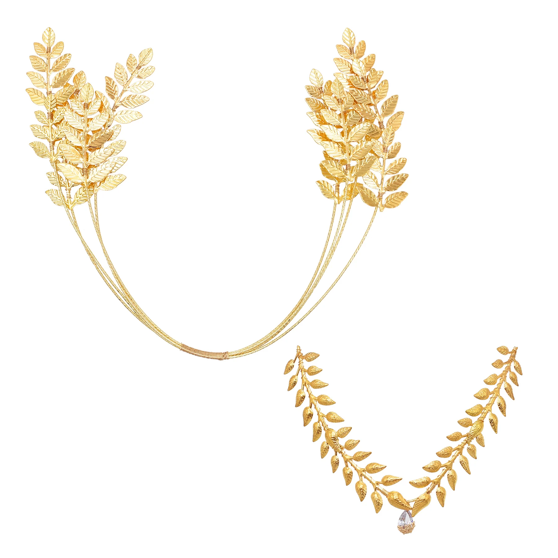 الذهبي سبيكة فرع اليونانية العروس الزفاف اكسسوارات للشعر للنساء ، قابل للتعديل الجنية الأميرة الملكة الجبين تاج ، الشعر مجوهرات