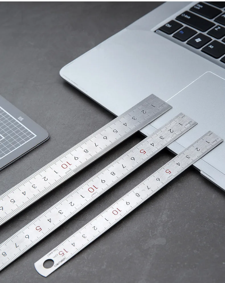 Deli 15cm Stainless Steel Straight Ruler Art Measuring Tool Artist Student Stationery Gift Office School Supply