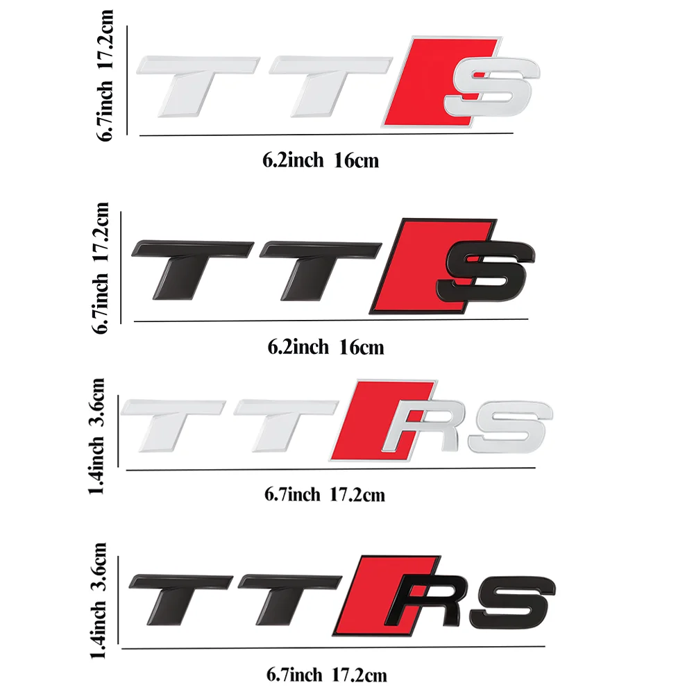 ABS plastic TTS TTRS Emblem Car Body Rear Trunk Sticker Badge Decoration Auto Accessories For Audi S RS TT 8P 8V A6 C7 A5 Q5 B7