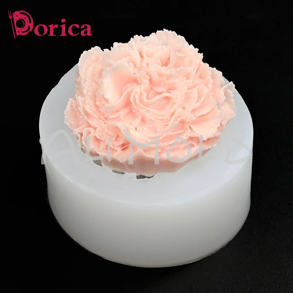 Carnation Peony Flower Candle Molds Aromatherapy Wax Gypsum Soap Silicone Mould Creative Gift Making Model Home Decoration Tools