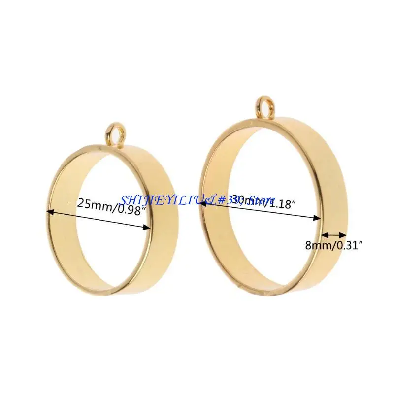 

E21F Новинка, 5 шт., брелоки, подвесные заготовки, рамки с открытой спиной, круглые рамки, сделай сам, художественное ремесло из