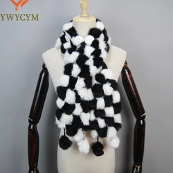 2026 Winter Women Genuine Fur Scarf Real Rex Rabbit fur Balls Scarves Russian Cute Female Fashion Warm Fur Scarf Colourful