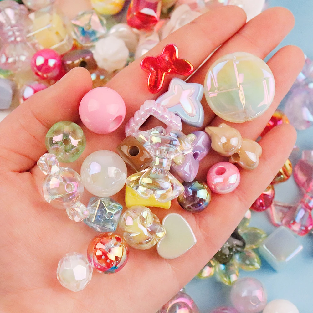 20/50g Acrylic Random Multi Style Loose Spacer Beads For DIY Phone Chains Bracelets Necklaces Jewelry Making Supplies Findings