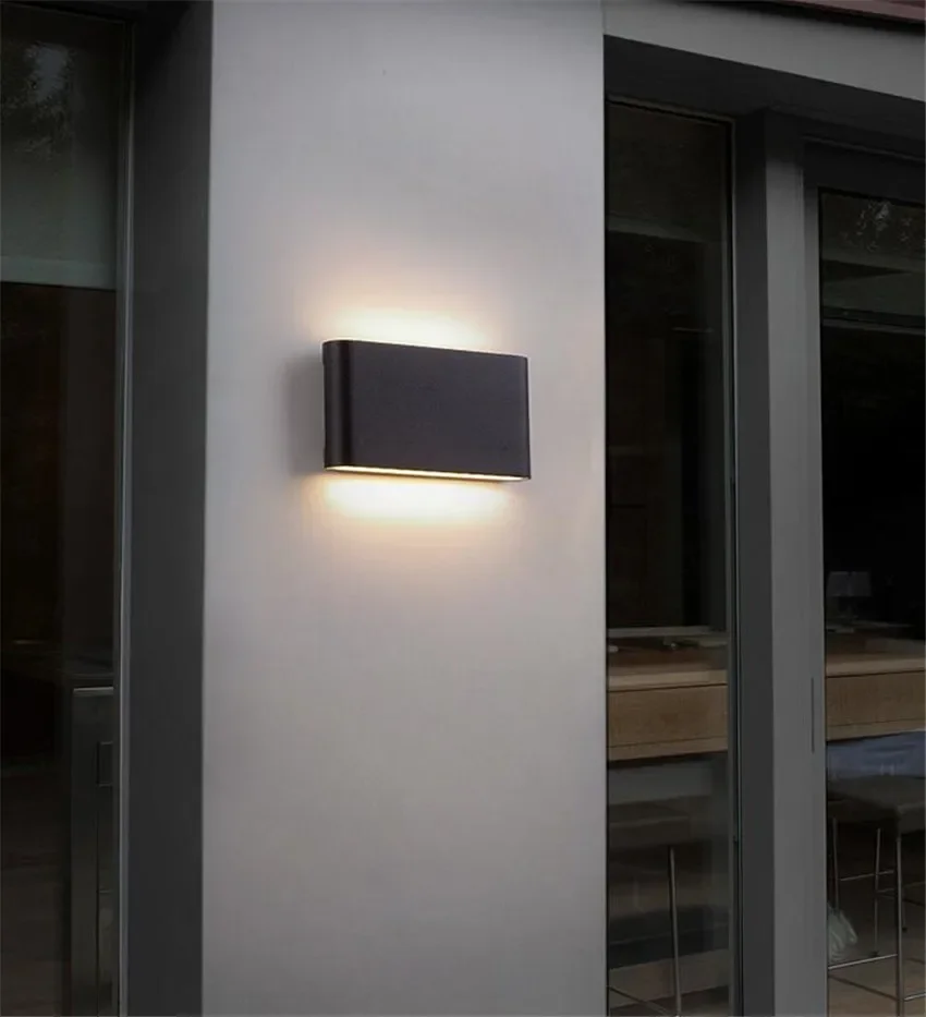 Outdoor Waterproof IP65 Wall Lamp 6W/12W  LED Wall Light Modern Indoor/Outdoor Decor Up Down Dual-Head Aluminum Wall Lamp