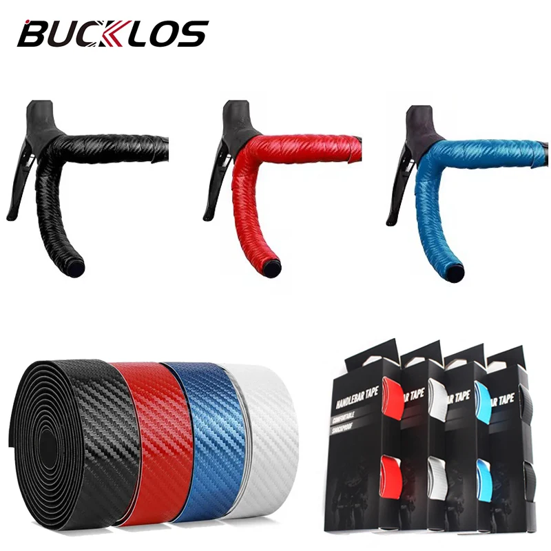 

BUCKLOS Soft Road Bike Handlebar Tapes PU EVA Bicycle Handle Bar Tape Profession Shock-absorbing Wrap with Bar Plug Cycling Part