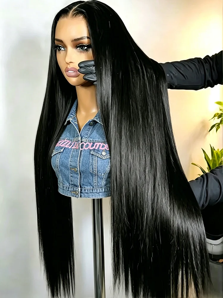 

13x6 HD Invisible Lace Front Wig 250% Density Brazilian Bone Straight Human Hair For Black Women 13x4 360 Full Preplucked Natural Hairline 30 42 Inches