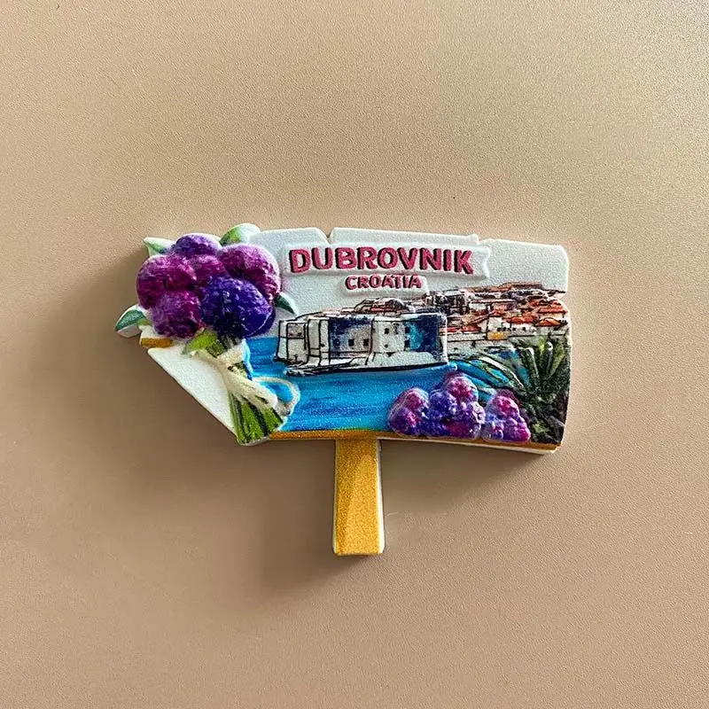 

Croatia Dubrovnik Old Town Harbor 3D Resin Fridge Magnet Refrigerator Magnets Home Decor Items Cute Magnets for Fridge Souvenir