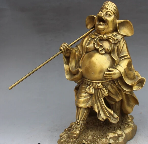 

Chinese Folk Myth Bronze Xi You Ji Pigsy Zhu Bajie Tianpeng Yuanshuai Statue