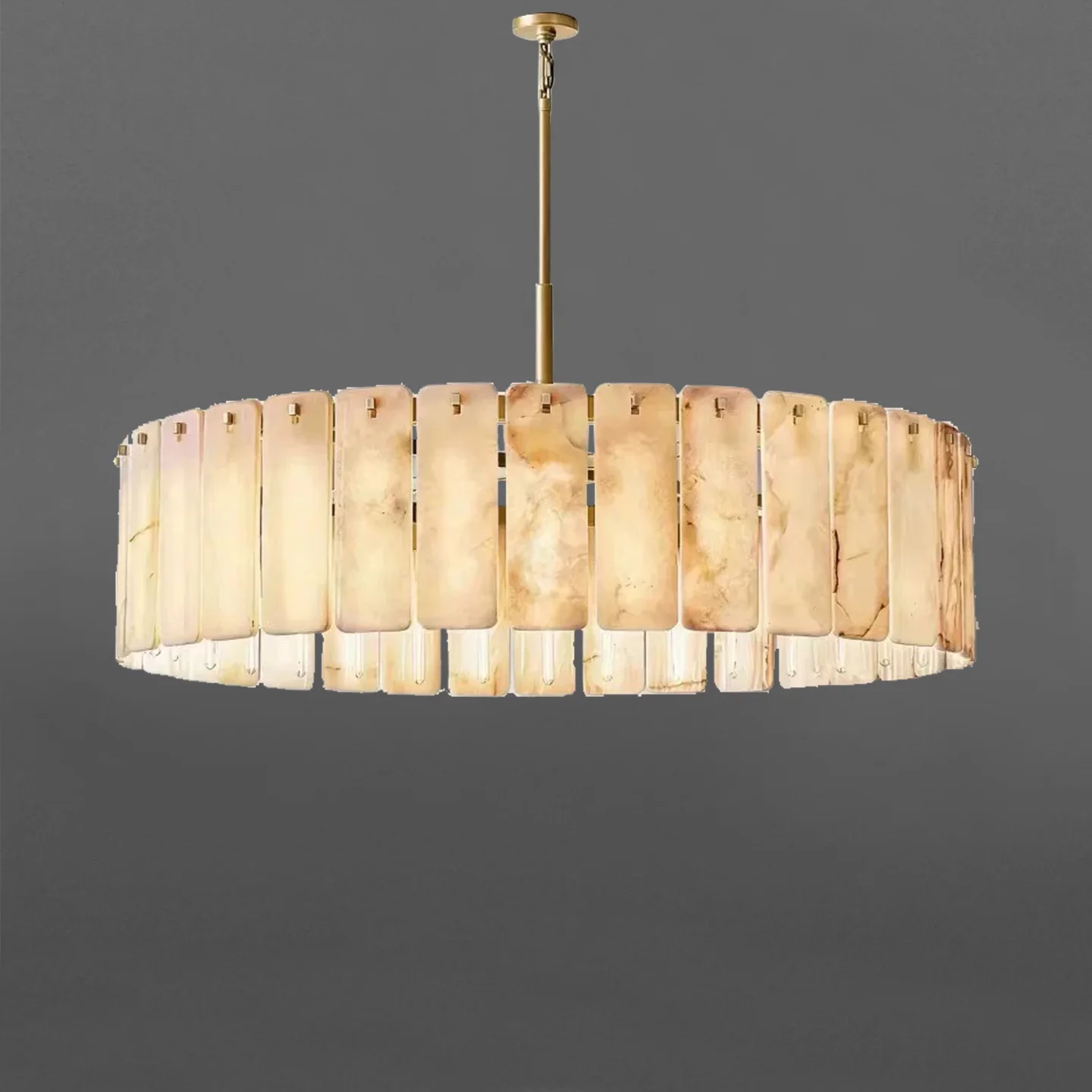 Luxury Villa Living Room Bedroom Alabaster Circle Pendant Light Apartment Dining Table Marble Pendant Lamp