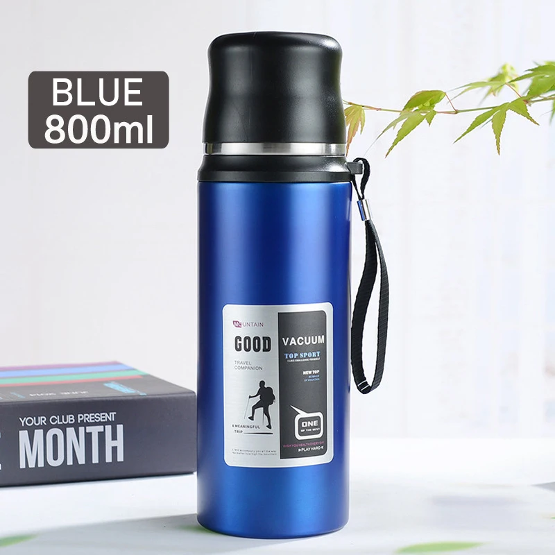 1000 800 ml Thermal Mug 304 Stainless Steel Cup Vacuum Thermos Cup Outdoor Large Capacity Thermos Cup Hot Water Thermos