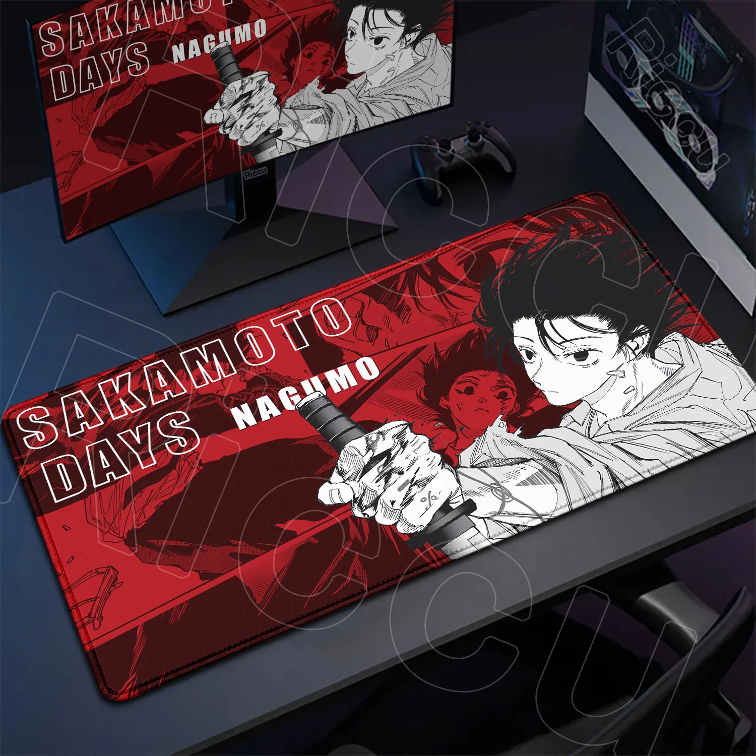 

300x600mm Anime Taro Sakamoto Days Desk interior mouse pads XXL Large Gaming Mouse Pad Non-slip Office Keyboard expand Desk Mat